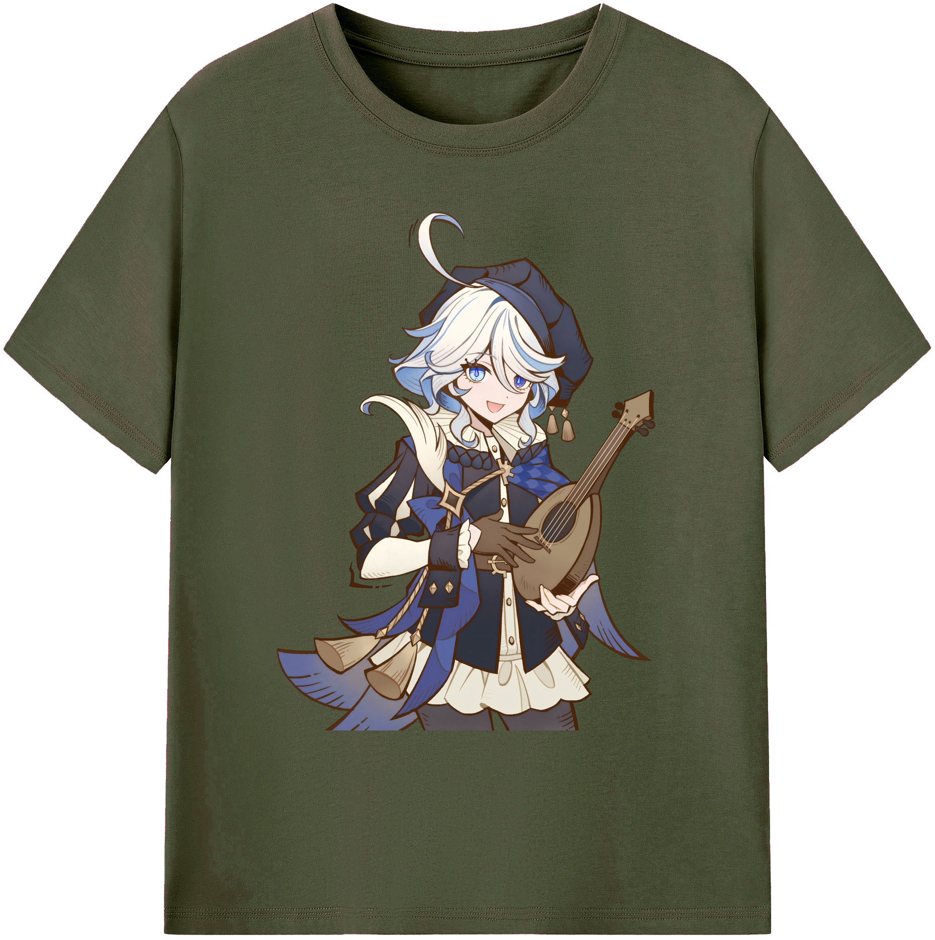 げんし神 フリーナ genshin Furina 綿100％ メンズ半袖Tシャツ｜肌触りやわらか＆通気性